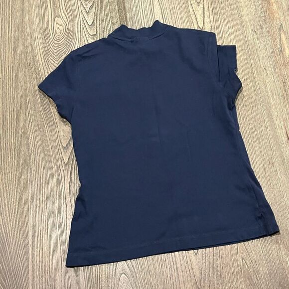 Anti-Gun Performance Fabric T-Shirt Short Sleeve Crew Neck Navy Size Large - Picture 2 of 4